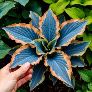 Хоста Океан Вью купить по цене от 960р. в интернет-магазине «Посадика» с доставкой почтой в в Рыльске и по всей России – [изображение №1].